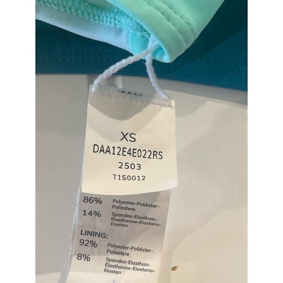 Cupshe Women XS One Shoulder Swimsuit Teal Colorblock Cutout Monokini Bathing - Picture 5 of 7